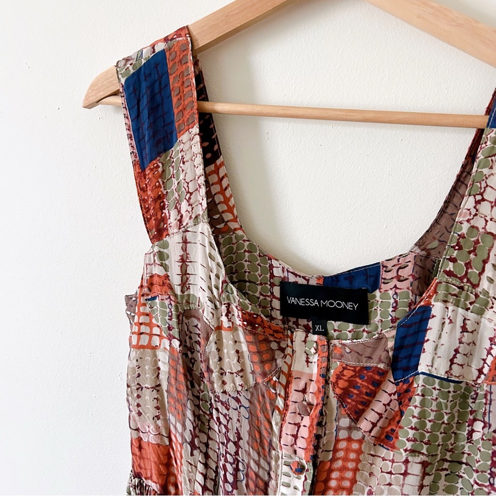 Vanessa Mooney The Elisabeth Romper in Patchwork Snakeskin Print 100% Silk Sz XL - Picture 3 of 5